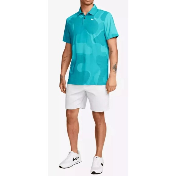 Nike Dri-Fit ADV Tour Camo Teal Polo Golf Shirt Men's XL textured NEW DR5312-381 - Picture 15 of 16